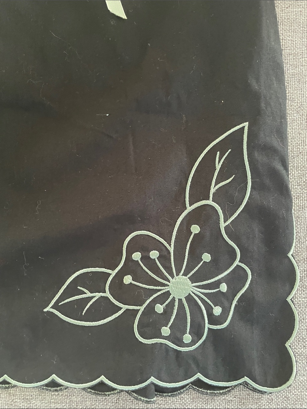Betsey Johnson Black Mini Dress with Mint Embroidery - Picture 3 of 6